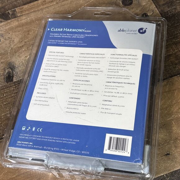 Able Planet NC200 Foldable Noise Canceling Headphone Linx Audio New - Picture 2 of 3